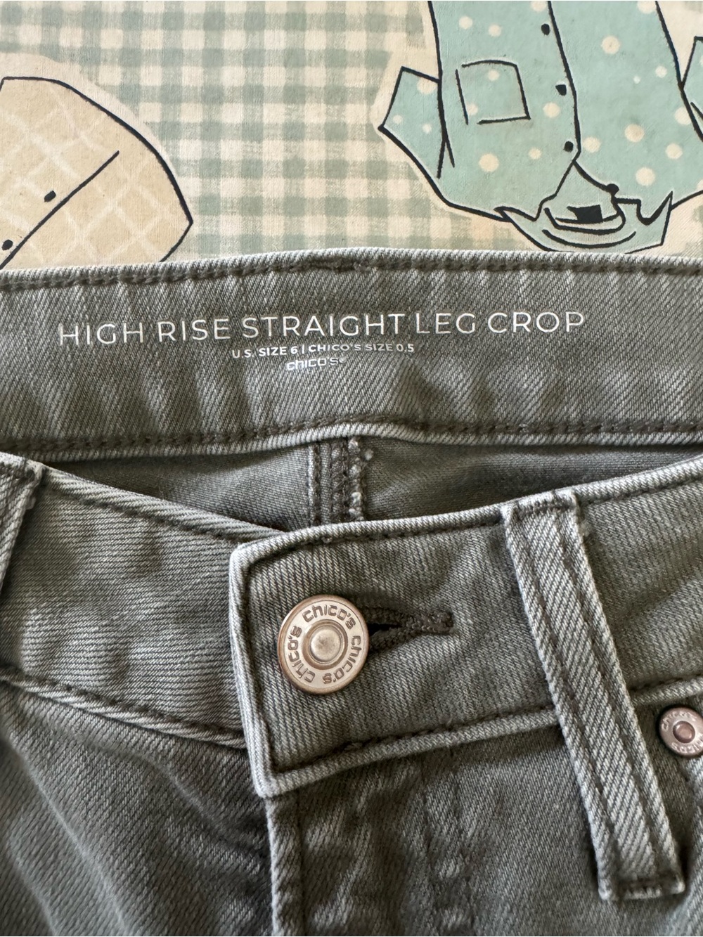 Chico's High Rise Straight Leg Crop Jeans — Gray